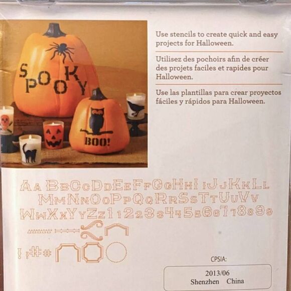 Martha Stewart Crafts Spooky Alphabet Stencil Set Halloween Retired 48 Letters - Picture 4 of 4